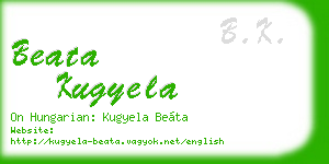 beata kugyela business card